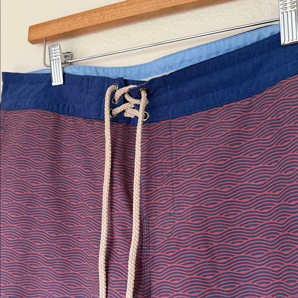 Fair Harbor Blue and Red Swim Shorts